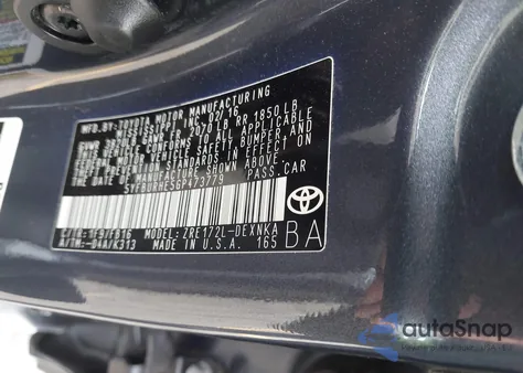 2016 Toyota Corolla Le из США, поврежденный, VIN 5YFBURHE5GP473779